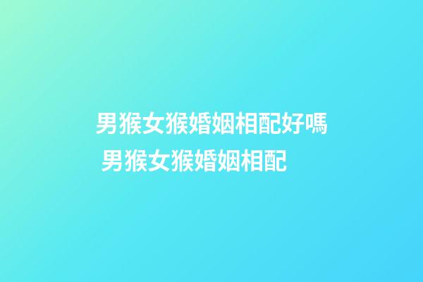 男猴女猴婚姻相配好嗎 男猴女猴婚姻相配-第1張-觀點-玄機派
